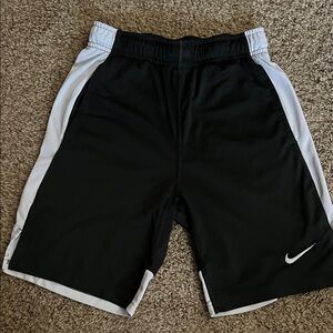 Nike Black and White Dri-Fit Shorts Kids M